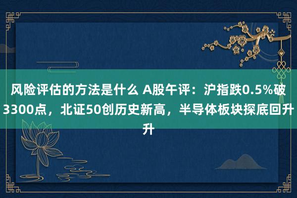 风险评估的方法是什么 A股午评：沪指跌0.5%破3300点，北证50创历史新高，半导体板块探底回升