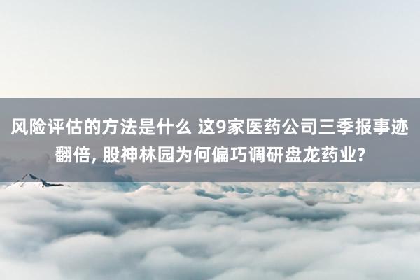 风险评估的方法是什么 这9家医药公司三季报事迹翻倍, 股神林园为何偏巧调研盘龙药业?