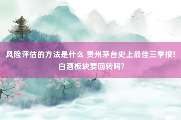 风险评估的方法是什么 贵州茅台史上最佳三季报! 白酒板块要回转吗?