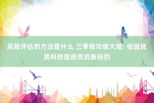 风险评估的方法是什么 三季报功绩大增: 收拢优质科技股投资的新标的