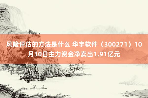 风险评估的方法是什么 华宇软件（300271）10月30日主力资金净卖出1.91亿元