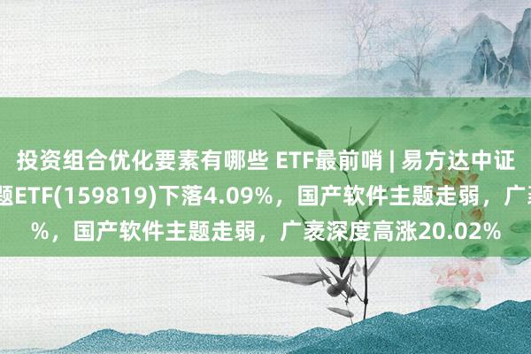 投资组合优化要素有哪些 ETF最前哨 | 易方达中证东说念主工智能主题ETF(159819)下落4.09%，国产软件主题走弱，广袤深度高涨20.02%