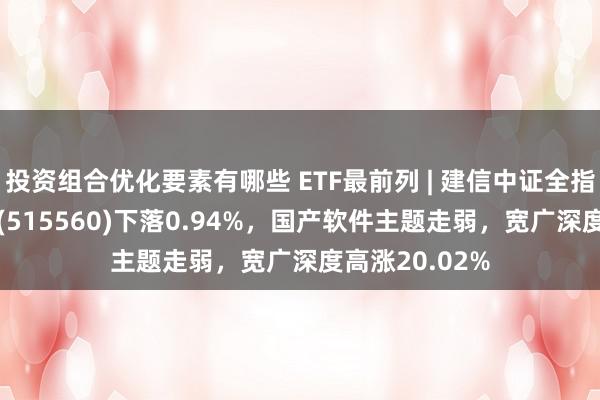 投资组合优化要素有哪些 ETF最前列 | 建信中证全指证券公司ETF(515560)下落0.94%，国产软件主题走弱，宽广深度高涨20.02%