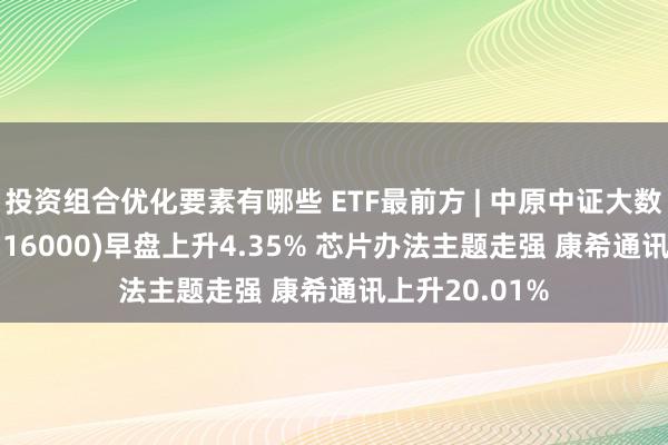 投资组合优化要素有哪些 ETF最前方 | 中原中证大数据产业ETF(516000)早盘上升4.35% 芯片办法主题走强 康希通讯上升20.01%