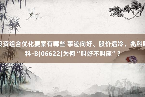 投资组合优化要素有哪些 事迹向好、股价遇冷，兆科眼科-B(06622)为何“叫好不叫座”？