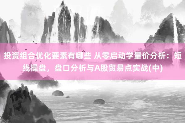 投资组合优化要素有哪些 从零启动学量价分析：短线操盘，盘口分析与A股贸易点实战(中)