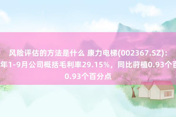 风险评估的方法是什么 康力电梯(002367.SZ)：2024年1-9月公司概括毛利率29.15%，同比莳植0.93个百分点