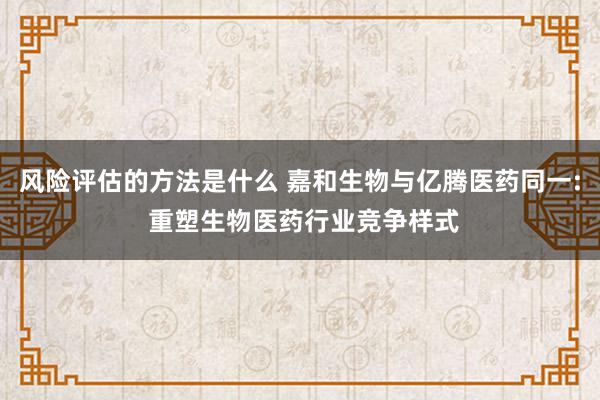 风险评估的方法是什么 嘉和生物与亿腾医药同一: 重塑生物医药行业竞争样式