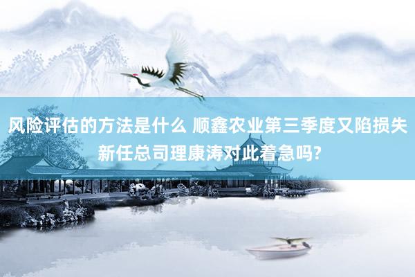 风险评估的方法是什么 顺鑫农业第三季度又陷损失 新任总司理康涛对此着急吗?