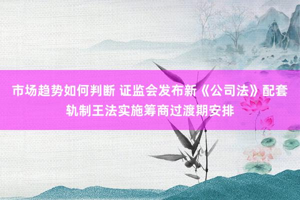 市场趋势如何判断 证监会发布新《公司法》配套轨制王法实施筹商过渡期安排