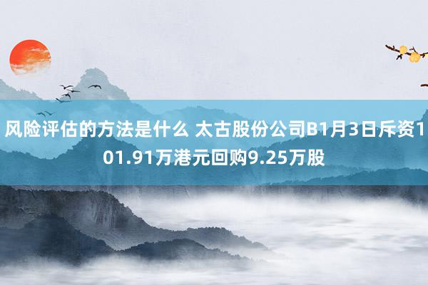 风险评估的方法是什么 太古股份公司B1月3日斥资101.91万港元回购9.25万股