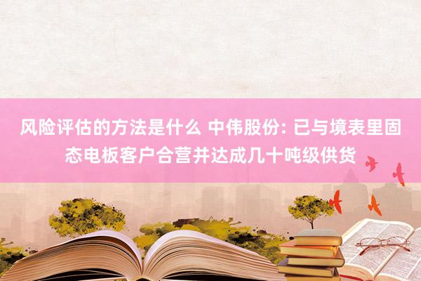 风险评估的方法是什么 中伟股份: 已与境表里固态电板客户合营并达成几十吨级供货