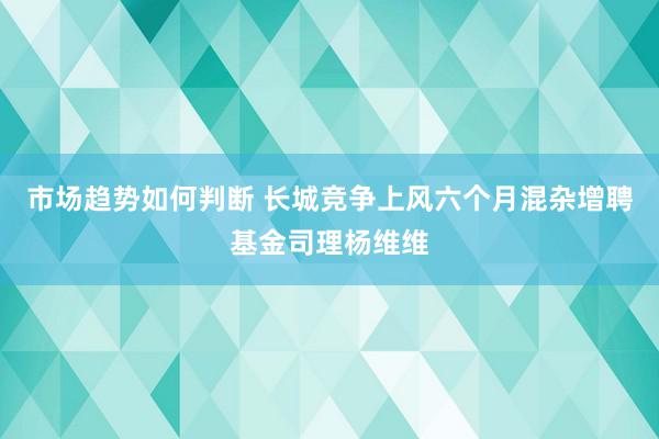 市场趋势如何判断 长城竞争上风六个月混杂增聘基金司理杨维维