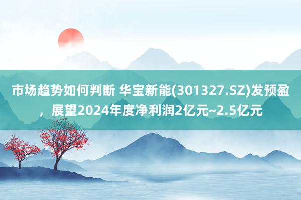 市场趋势如何判断 华宝新能(301327.SZ)发预盈，展望2024年度净利润2亿元~2.5亿元