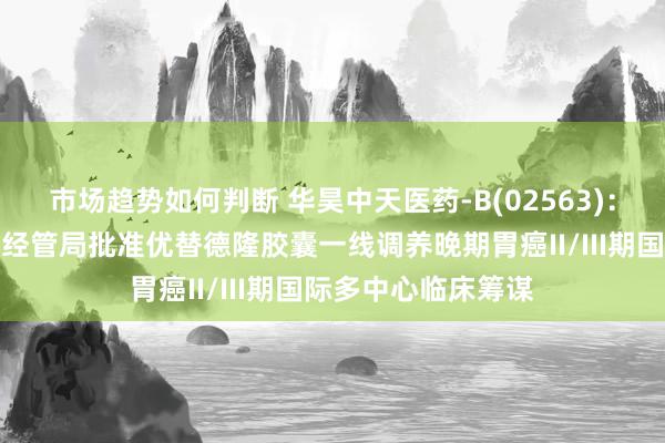 市场趋势如何判断 华昊中天医药-B(02563)：好意思国食物药品经管局批准优替德隆胶囊一线调养晚期胃癌II/III期国际多中心临床筹谋