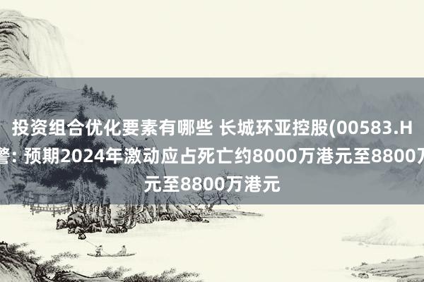 投资组合优化要素有哪些 长城环亚控股(00583.HK)盈警: 预期2024年激动应占死亡约8000万港元至8800万港元