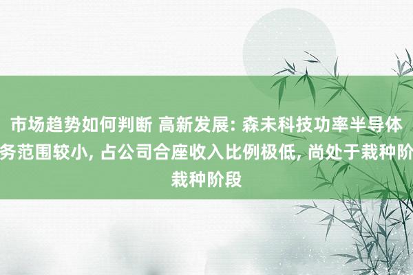 市场趋势如何判断 高新发展: 森未科技功率半导体业务范围较小, 占公司合座收入比例极低, 尚处于栽种阶段