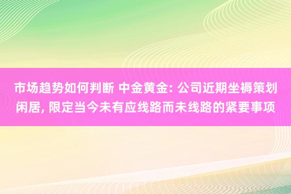 市场趋势如何判断 中金黄金: 公司近期坐褥策划闲居, 限定当今未有应线路而未线路的紧要事项