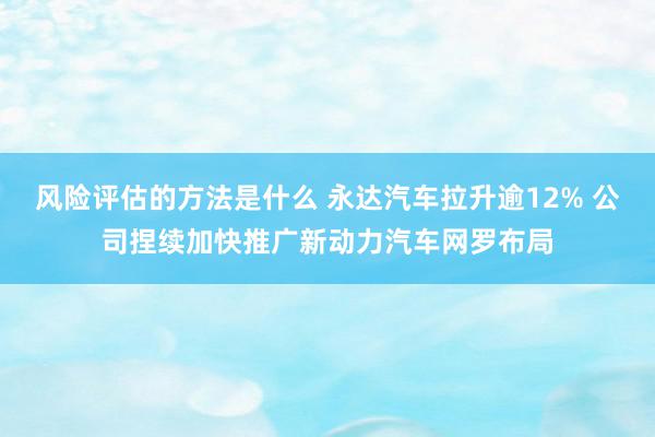 风险评估的方法是什么 永达汽车拉升逾12% 公司捏续加快推广新动力汽车网罗布局