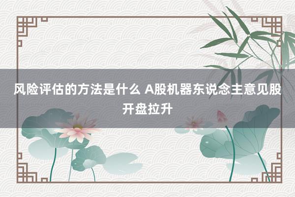 风险评估的方法是什么 A股机器东说念主意见股开盘拉升