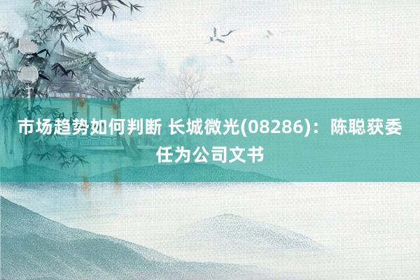 市场趋势如何判断 长城微光(08286)：陈聪获委任为公司文书