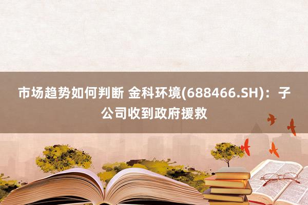 市场趋势如何判断 金科环境(688466.SH)：子公司收到政府援救